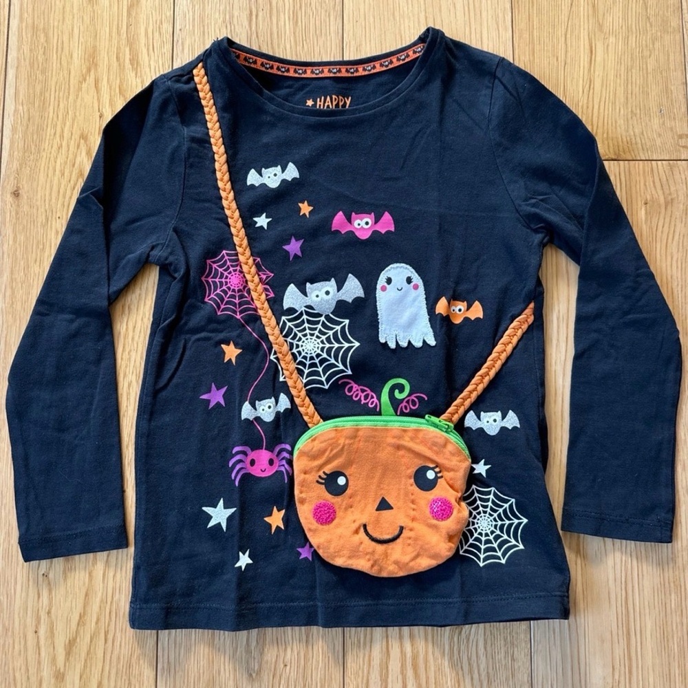 F&F Kids Halloween Long Sleeve Shirt - Black and Orange